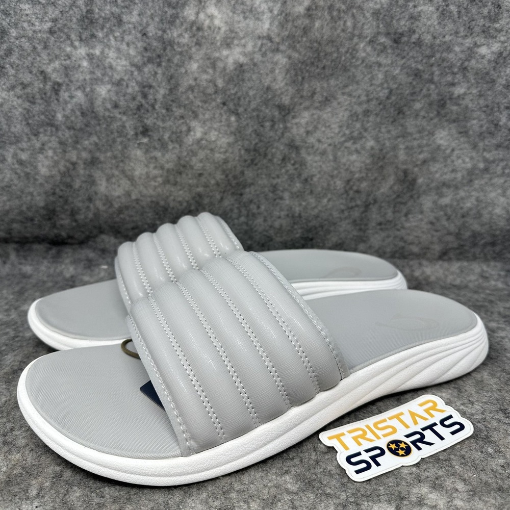 OluKai Komo Slide Sandals Mens Size 14 Gray Mist Grey Comfort 10531-DWDW